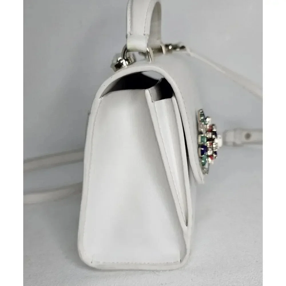 Kate Spade Lovitt Firework Buckle Small Top-handle Bag In Optic White